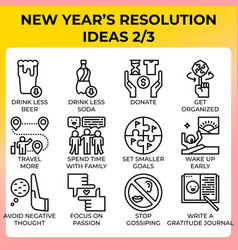 New Year39s Resolution Ideas Icon Set