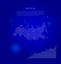 Russia Illuminated Map With Glowing Dots Dark