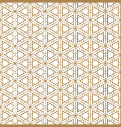 Seamless Japanese Pattern Kumiko Style In Golden