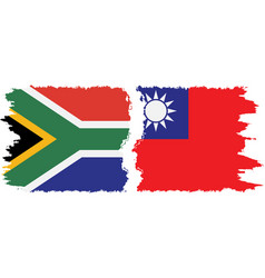 Taiwan And South Africa Grunge Flags Connection