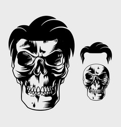 Hand Drawn Skull Details With Cool Hair