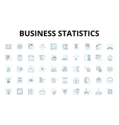 Business Statistics Linear Icons Set Analysis