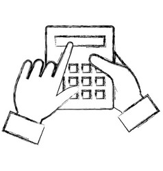 Hand Using Calculator Device