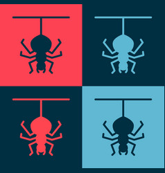 Pop Art Spider Icon Isolated On Color Background