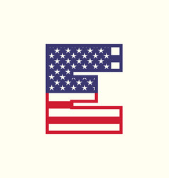 Usa Letter E Capital American Flag Logo