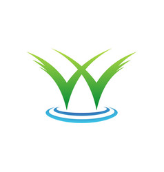 Water Grass Logo Template