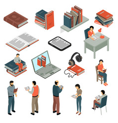 Book Reading Isometric Set