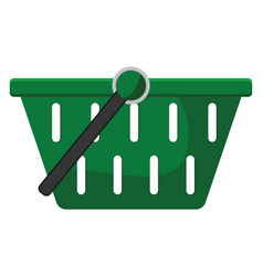 Green Shopping Basket On A White Background