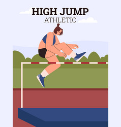 High Jump Athletic Poster Woman Performs