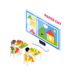 Isometric Home Education Composition