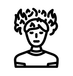 Angry Person Stress Headache Line Icon