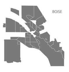 Boise Idaho City Map With Neighborhoods Grey