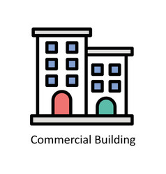 Commercial Building Filled Outline Icon D