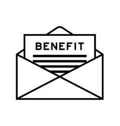 Envelope And Letter Sign With Word Benefit