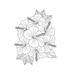 Flower Drawing Coloring Page For Adults Line Art