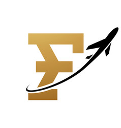 Gold And Black Antique Letter F Icon