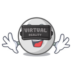 Virtual Reality Golf Ball Mascot Cartoon