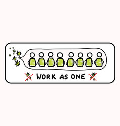 Corona Virus Crisis Work As One Together Banner