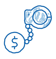 Jail Or Freedom For Money Bail Doodle Icon Hand