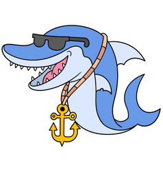 Shark Rapper Wearing Sunglasses And Gold Anchor