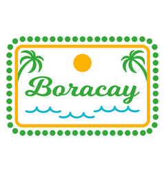 Boracay Philippines Stamp Isolated On White