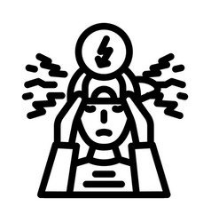 Boy Kid Stress Headache Line Icon