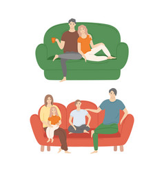 Couple At Home Sitting On Sofa Family Evening