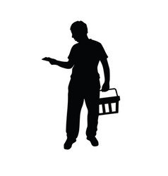 Man Silhouette With Shoping Basket