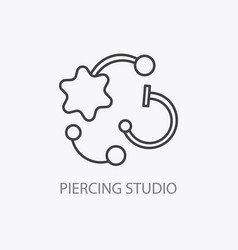 Piercing Studio Logo Minimal Jewelry Pierce Icon