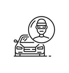 Car Security And Vehicle Theft Insurance Line Icon