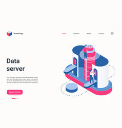 Data Server Service Isometric Landing Page