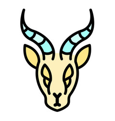 Head Gazelle Icon Color Outline