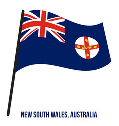 New South Wales Nsw Flag Waving On White