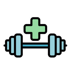 Recovery Barbell Icon Flat