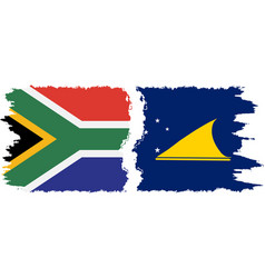 Tokelau And South Africa Grunge Flags Connection