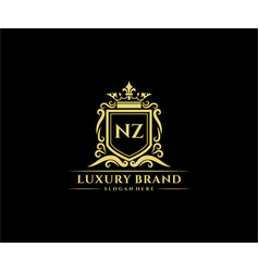 Nz Initial Letter Gold Calligraphic Feminine