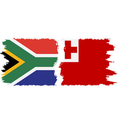 Tonga And South Africa Grunge Flags Connection