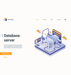 Database Server Isometric Landing Page 3d Virtual