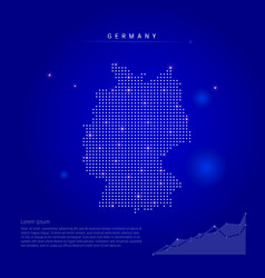 Germany Illuminated Map With Glowing Dots Dark