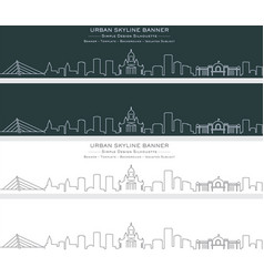 Helsinki Single Line Skyline Banner