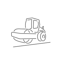 Road Roller Thin Line Icon