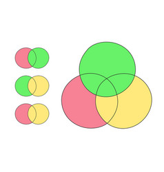 Venn Diagram Set Hand Draw Color Style