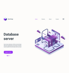 Database Server Technology Isometric Landing Page