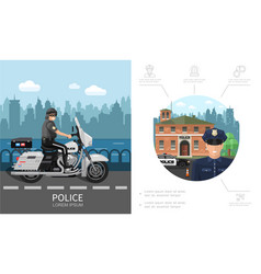 Flat Police Colorful Concept