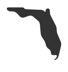 Florida Black Silhouette Map State Of Usa