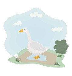 Goose On A Meadow