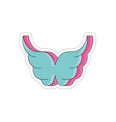 Isolated Colored Groovy 3d Angel Wings Sticker