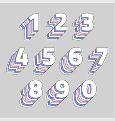 Layered Pastel Number Set Stylized Typography