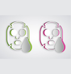 Paper Cut Facial Cosmetic Mask Icon Isolated