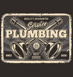 Plumbing Service Poster With Rays Background